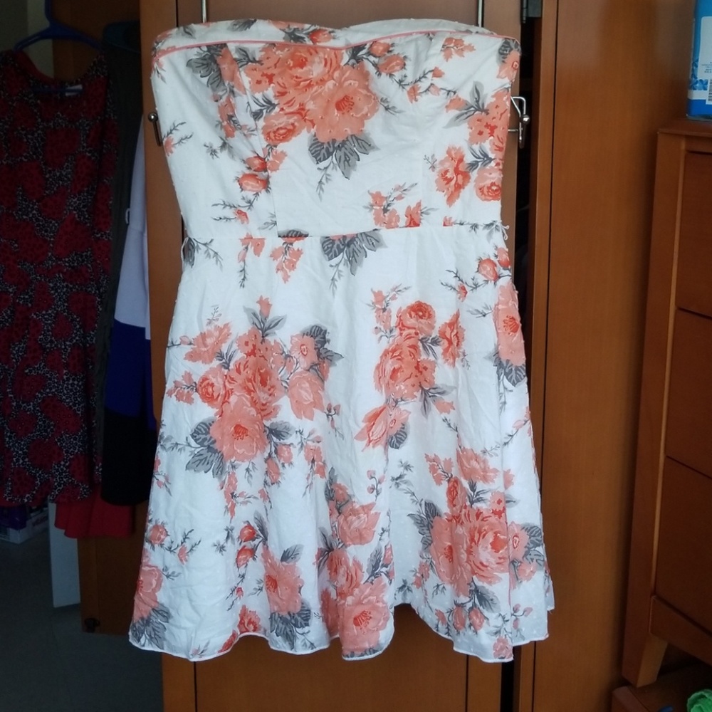 Peach Floral A-Line Sundress